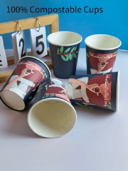 Single Wall Waterproof Matte Paper Cup for Hot Drinks Take Away
