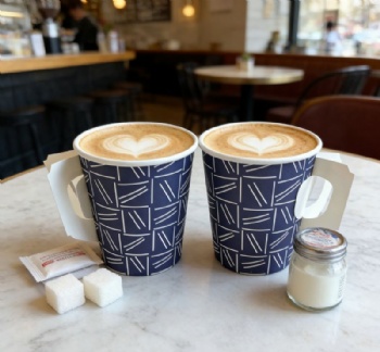 Hight Quality Custom Printed Disposable PE Coated Single Wall Paper Cups with Handles for Hot Beverages