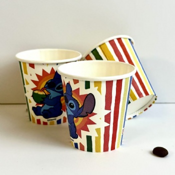Cute Cartoon Disposable Single-layer Coffee Paper Cup Custom Thickened Beverage Takeout Packaging Paper Cup