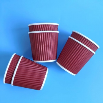 Red Ripple Wall Cheap Factory Price Custom Paper Cup Production Line 7OZ 9OZ Tea Paper Cup for Hot Drinks
